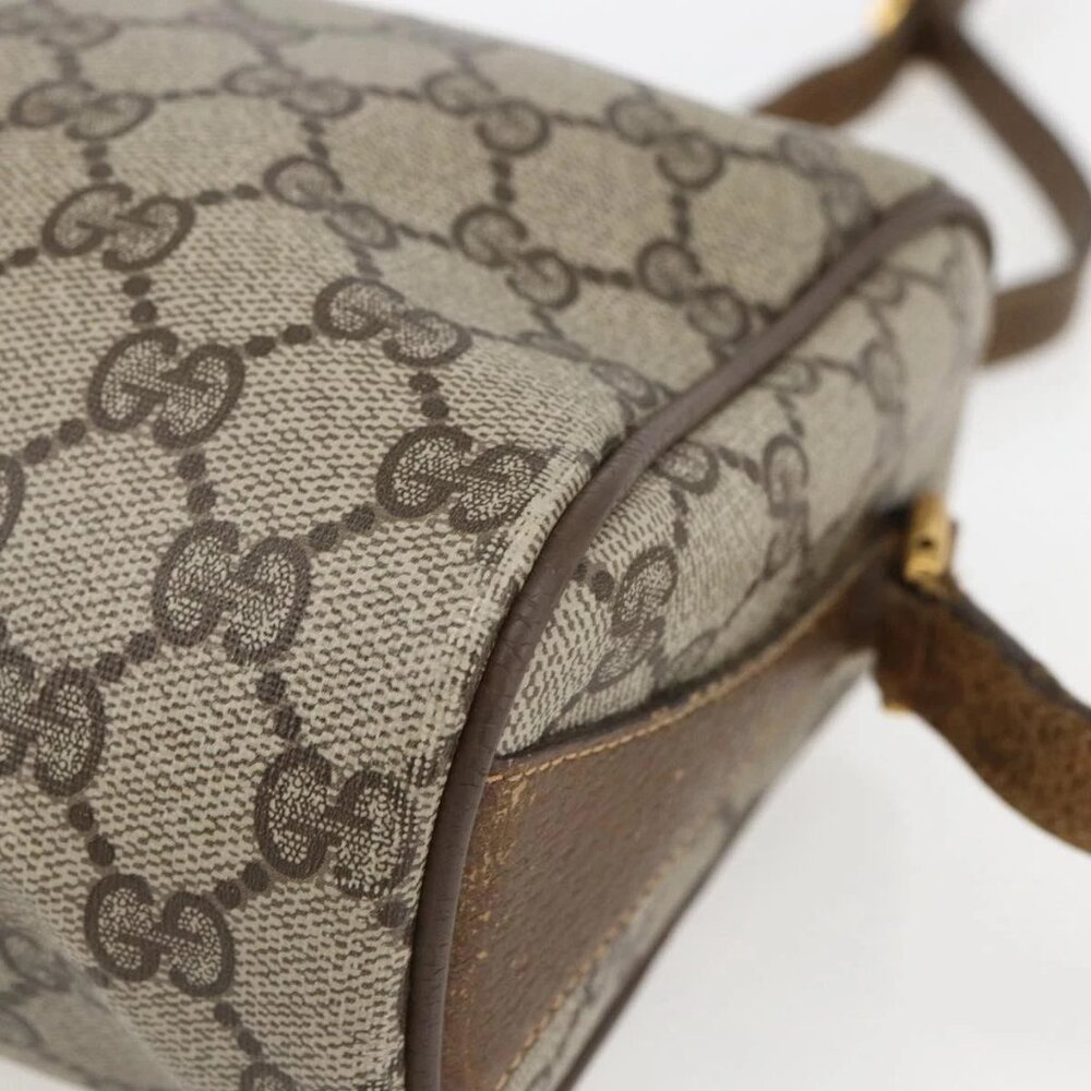 GUCCI GG Supreme Web Sherry Line Bag PVC Beige Gold 89 02 017 Auth BA8189 - Picture 12 of 15